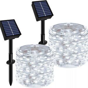 Solar String Lights Outdoor Waterproof 200 LED Twinkle Fairy Lights Patio Garden